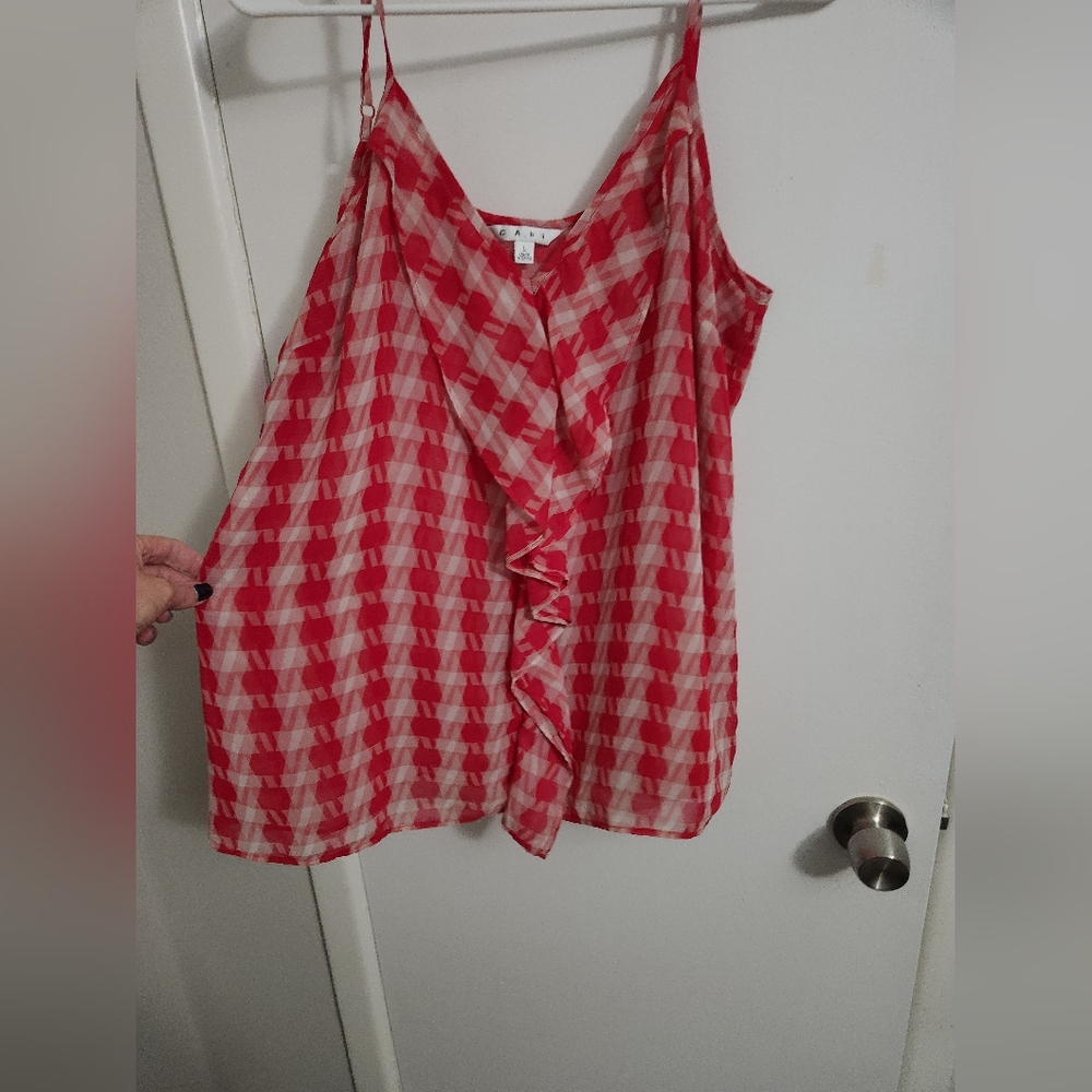 Pink and White Checkered Blouse